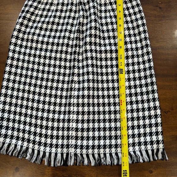 Haggar Women’s Black White Houndstooth 2 Pc Skirt Suit 8 Fringe Hem Zip Jacket - Picture 11 of 11